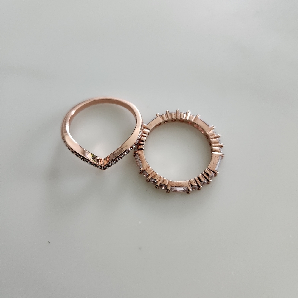 Elegant Rose Gold Ring Set